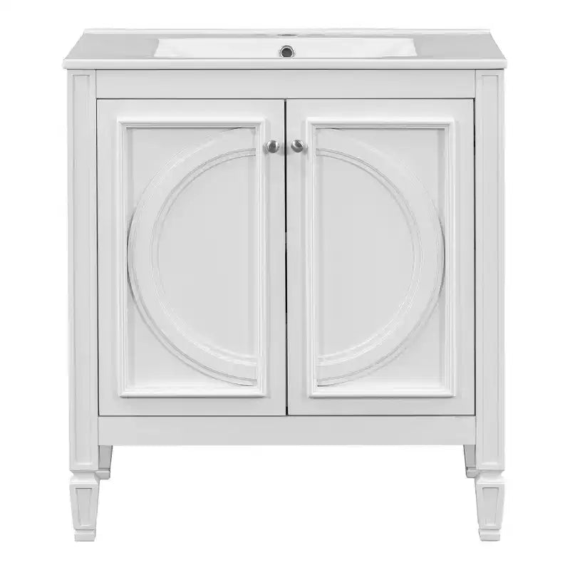 30 Bathroom Vanity Sink Combo, Bathroom storage Cabinet with Drawer and Door Shelf, Single Sink Bathroom Vanity