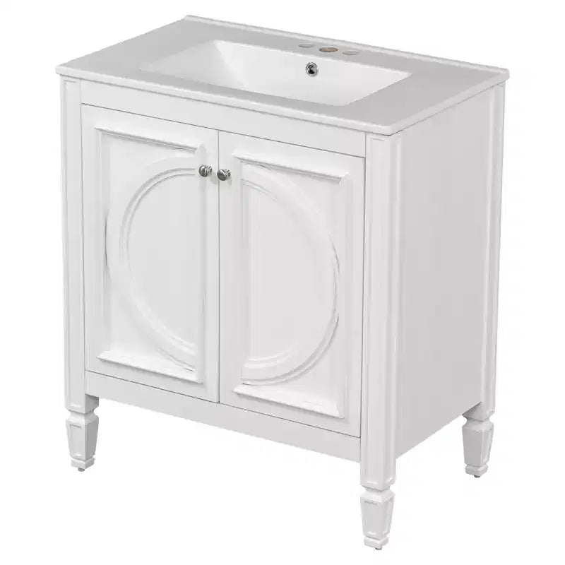 30 Bathroom Vanity Sink Combo, Bathroom storage Cabinet with Drawer and Door Shelf, Single Sink Bathroom Vanity