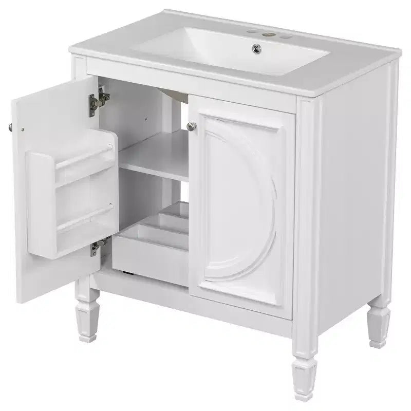 30 Bathroom Vanity Sink Combo, Bathroom storage Cabinet with Drawer and Door Shelf, Single Sink Bathroom Vanity