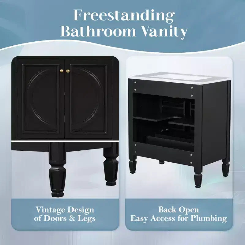 30 Bathroom Vanity Sink Combo, Bathroom storage Cabinet with Drawer and Door Shelf, Single Sink Bathroom Vanity