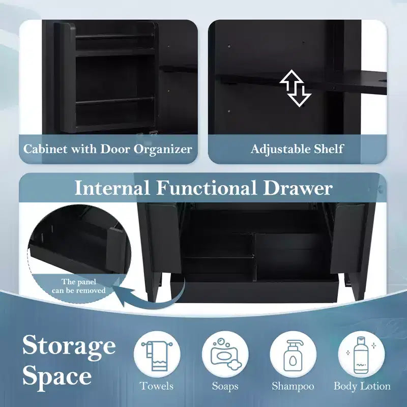 30 Bathroom Vanity Sink Combo, Bathroom storage Cabinet with Drawer and Door Shelf, Single Sink Bathroom Vanity