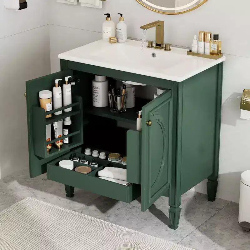 30-Zoll-Waschtischunterschrank mit Waschbecken, Badezimmerschrank mit Schublade, Tür und Ablage, Einzelwaschtisch für das Badezimmer