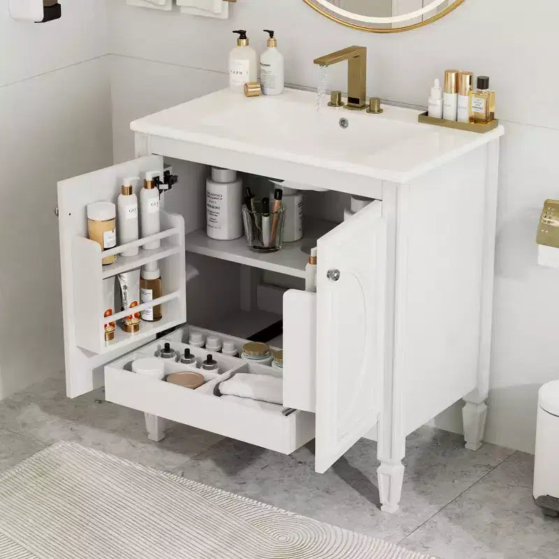 30-Zoll-Waschtischunterschrank mit Waschbecken, Badezimmerschrank mit Schublade, Tür und Ablage, Einzelwaschtisch für das Badezimmer
