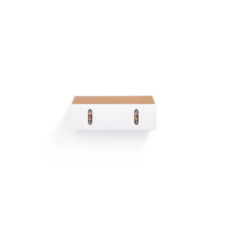 23.6 Maple+White Floating Shelf C invisible-bracket wood wall mount, perfect bathroom/bedroom/kitchen dcor or book/plant display, easy install.