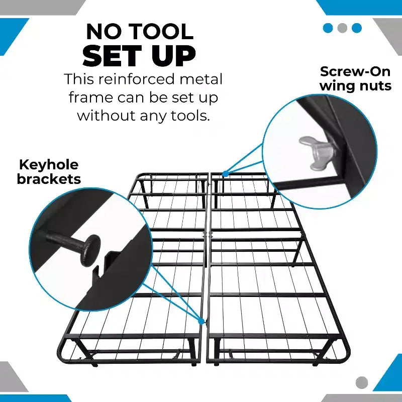 Boyd Sleep 14 Metal Platform Bed Frame with No-Tool Assembly, Textured Anti-Slip Surface