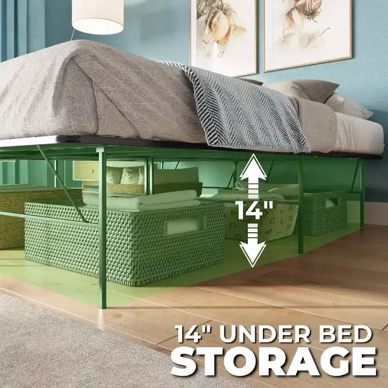 Boyd Sleep 14 Metal Platform Bed Frame with No-Tool Assembly, Textured Anti-Slip Surface