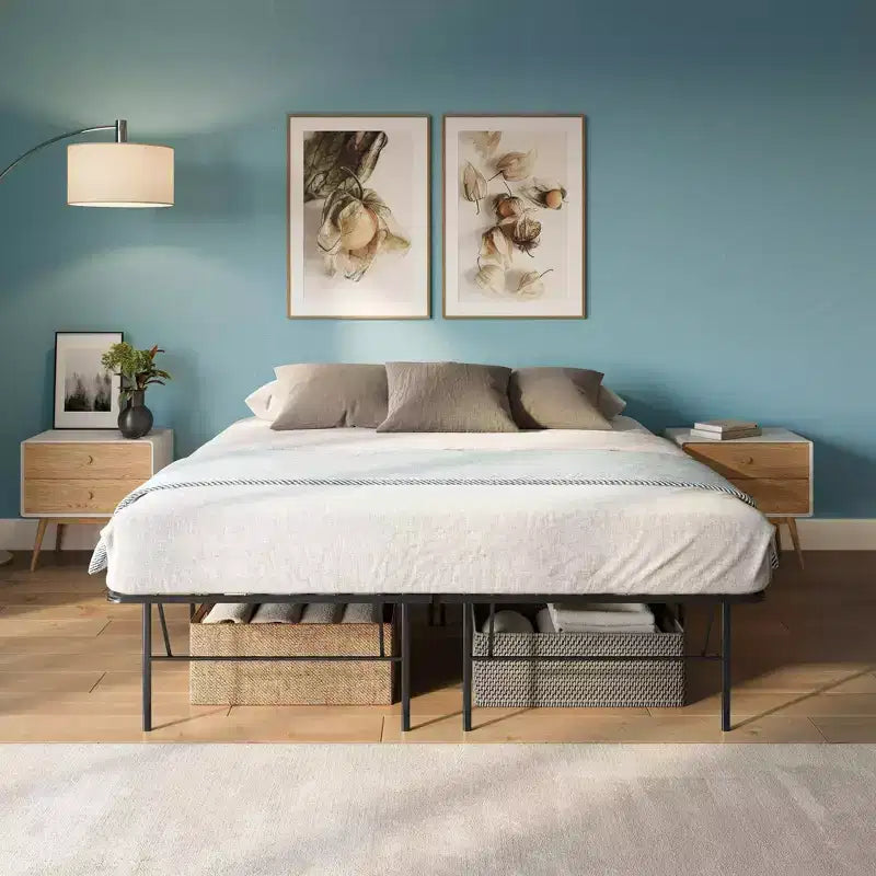 Boyd Sleep 14 Metal Platform Bed Frame with No-Tool Assembly, Textured Anti-Slip Surface