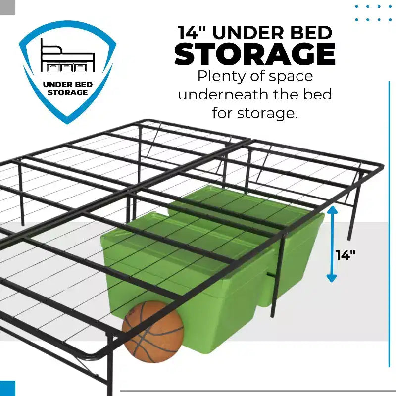Boyd Sleep 14 Metal Platform Bed Frame with No-Tool Assembly, Textured Anti-Slip Surface