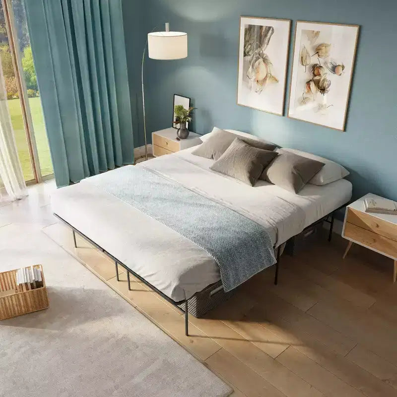 Boyd Sleep 14 Metal Platform Bed Frame with No-Tool Assembly, Textured Anti-Slip Surface