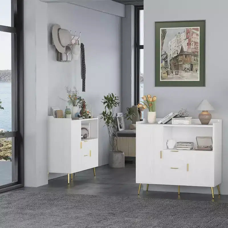 Buffet moderne avec tiroirs et portes – Bahut de rangement en bois