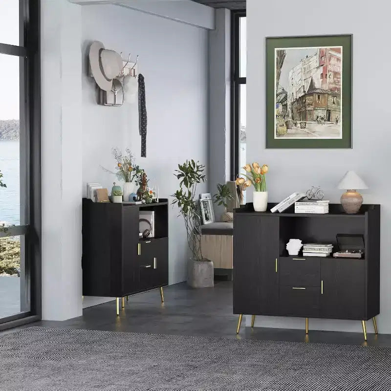 Buffet moderne avec tiroirs et portes – Bahut de rangement en bois