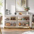 Bahut moderne en or blanc, buffet de 59 pouces avec portes