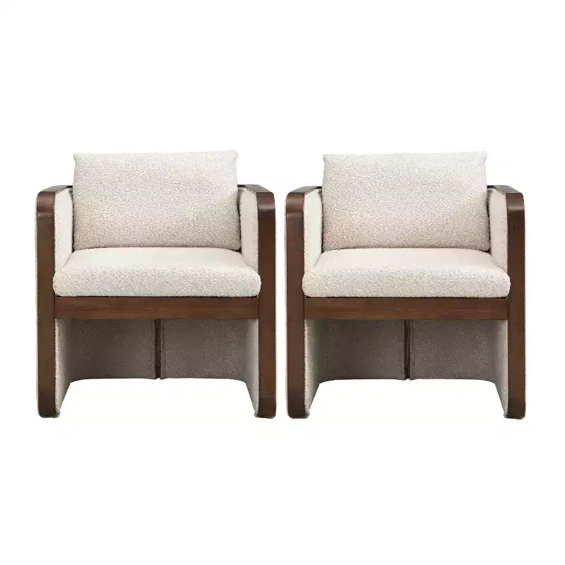 Chaises de salle à manger capitonnées en bois d'hévéa modernes