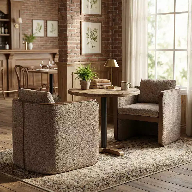 Chaises de salle à manger capitonnées en bois d'hévéa modernes