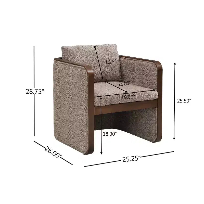 Chaises de salle à manger capitonnées en bois d'hévéa modernes