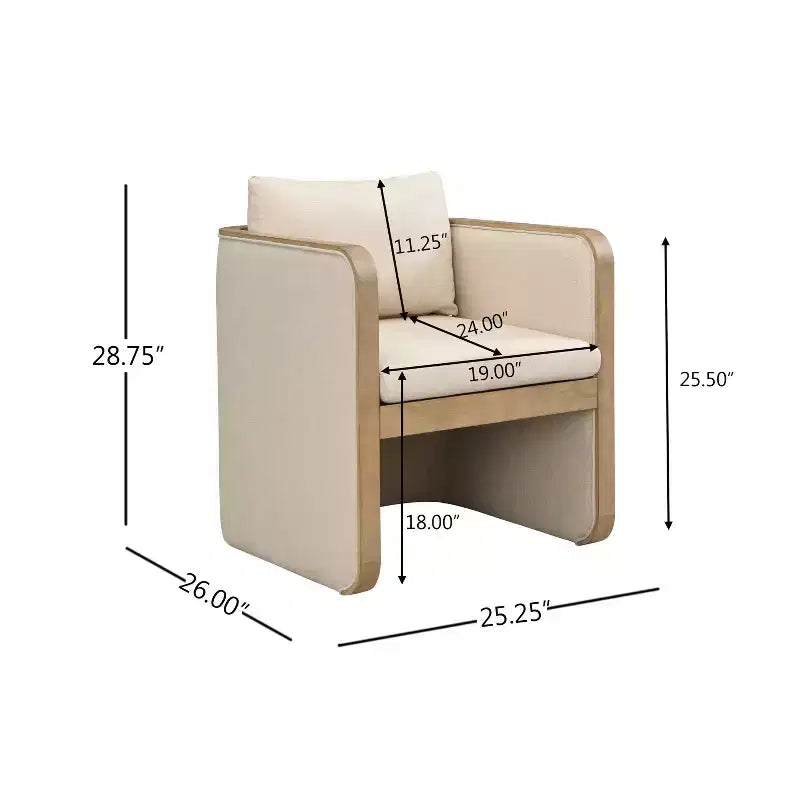Chaises de salle à manger capitonnées en bois d'hévéa modernes