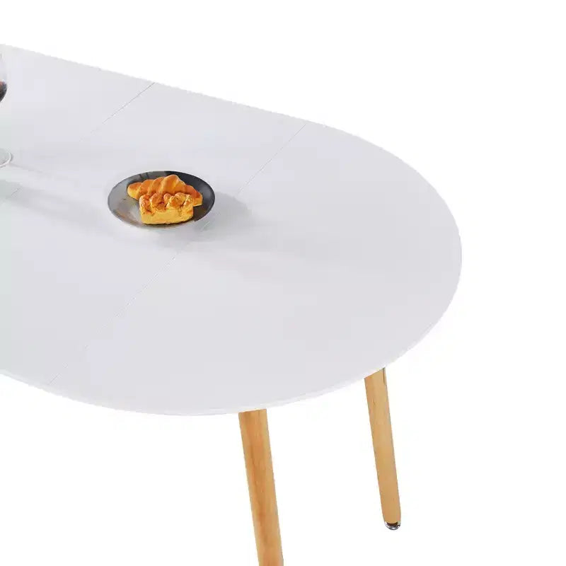 Table à manger extensible avec pieds en bois et plateau en MDF