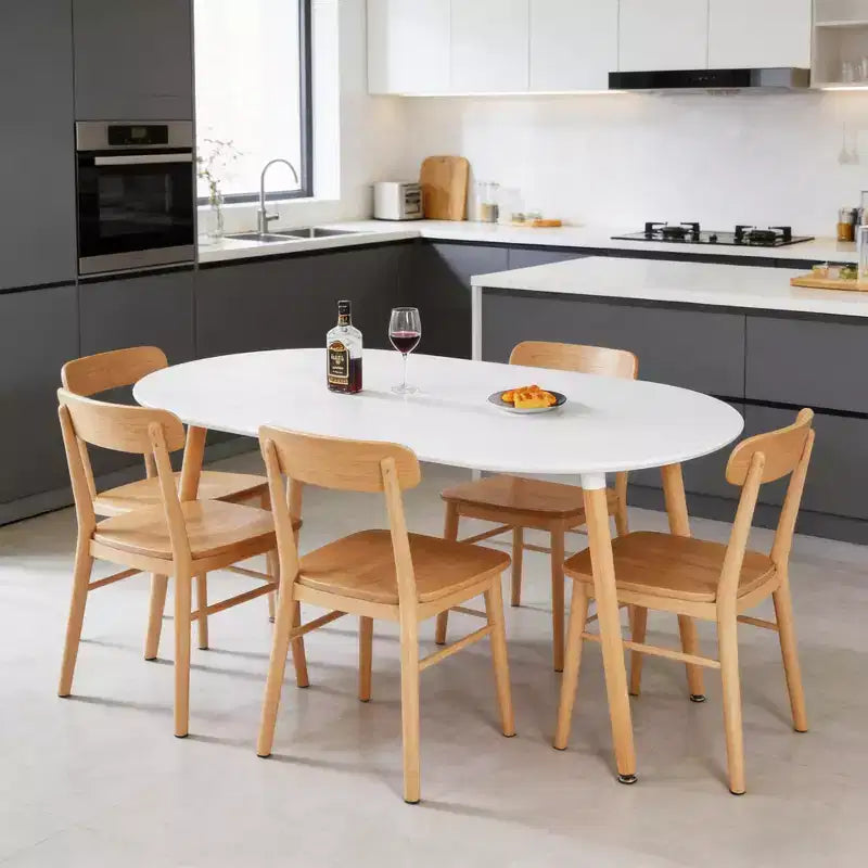 Table à manger extensible avec pieds en bois et plateau en MDF