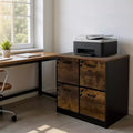 Classeur 4 tiroirs avec serrure, support d'imprimante, classeurs en bois pour bureau à domicile