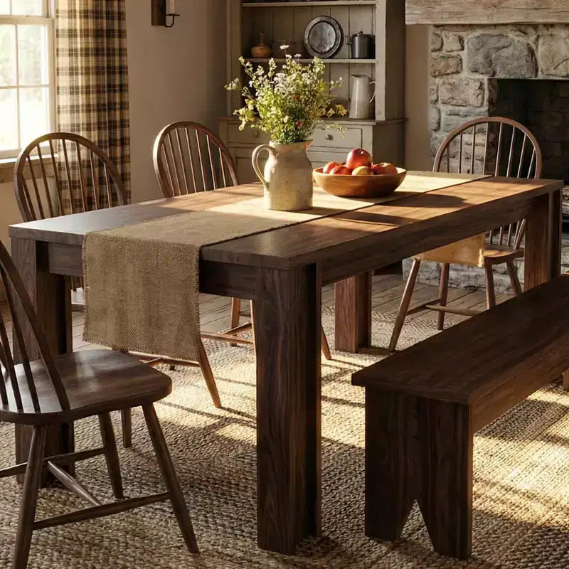 71 Grande table à manger pour 4 à 6 personnes, table de salle à manger de cuisine en bois de style ferme