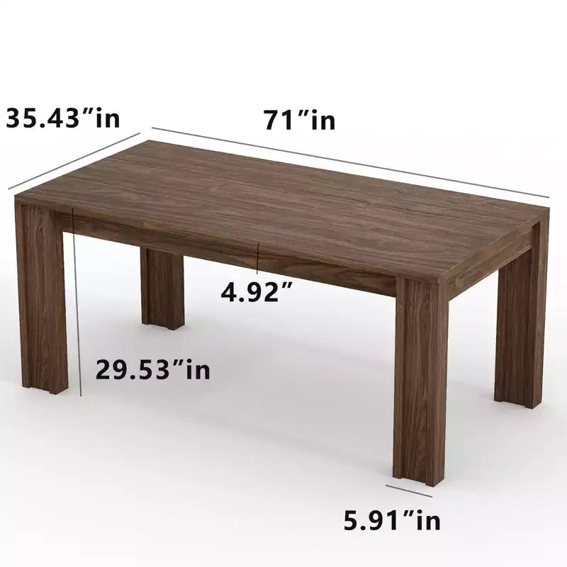 71 Grande table à manger pour 4 à 6 personnes, table de salle à manger de cuisine en bois de style ferme