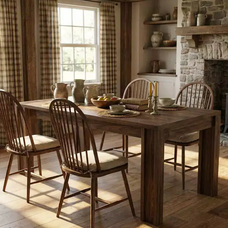 71 Grande table à manger pour 4 à 6 personnes, table de salle à manger de cuisine en bois de style ferme