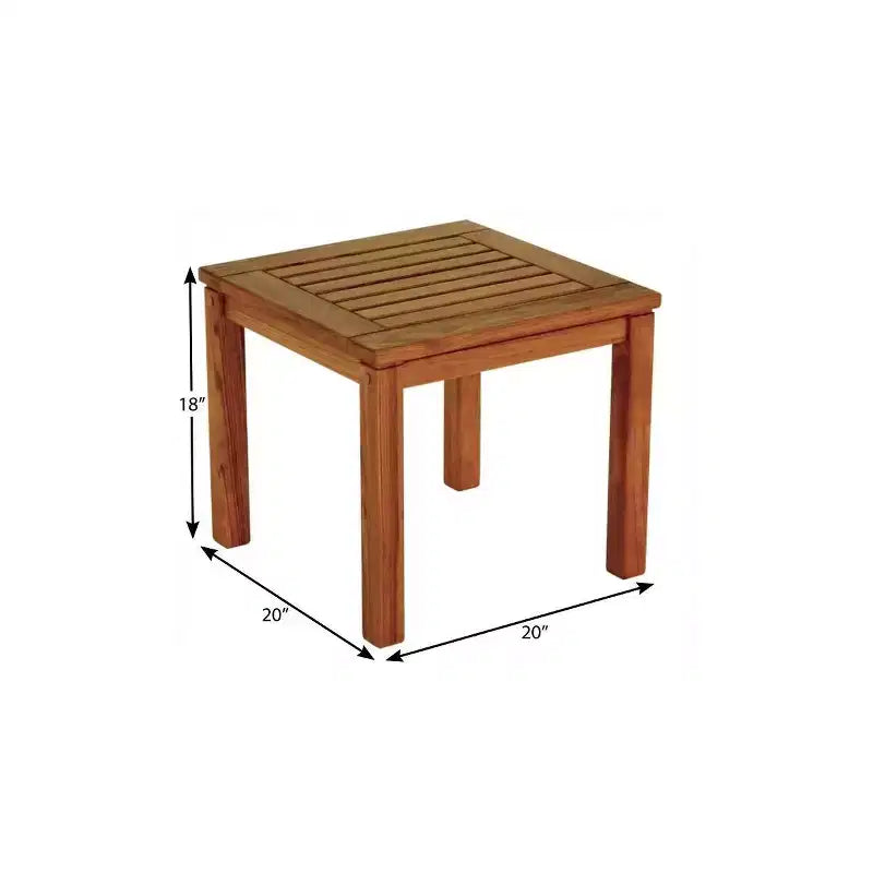 HomeRoots 18 Brown Solid Wood Square End Table