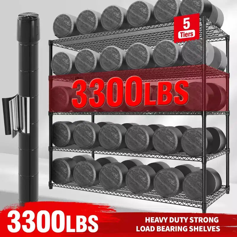 73 H Storage Shelves 2640LBS Heavy Duty Shelving Unit with Wheels & Feet, 4-Tiers Garage Shelving for Pantry Garage Kitchen Home Commercial