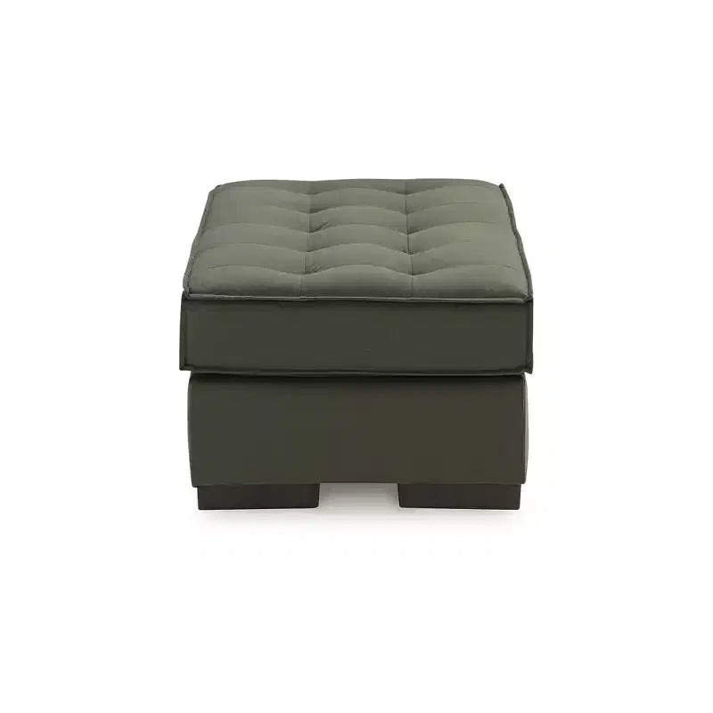 Signature Design by Ashley Marlow Peak Oversized Accent Ottoman, Tufted Polyester Upholstery, Olive Green
