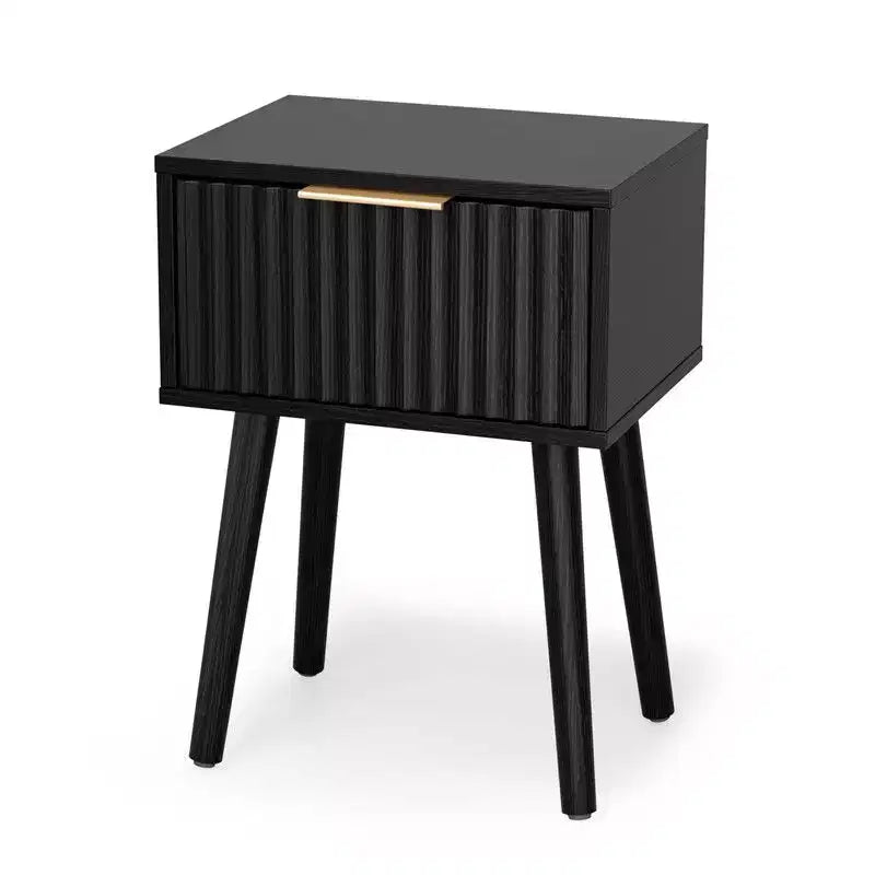 Table de chevet noire surélevée