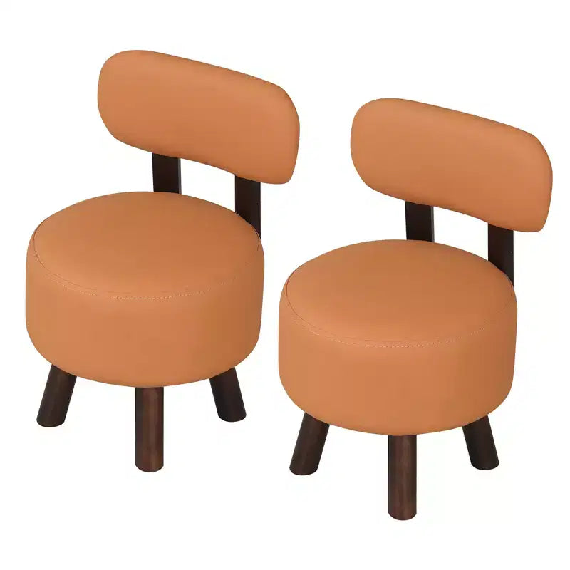 Petits tabourets repose-pieds avec dossier et pieds en bois de caoutchouc