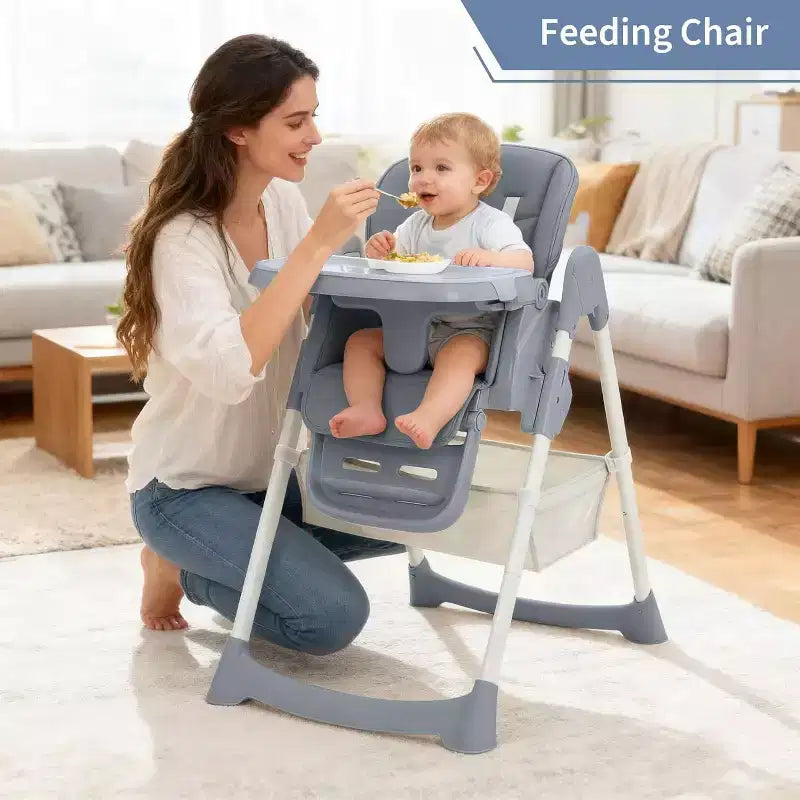 Chaise haute pour enfants, chaise haute pliante pour tout-petits, chaise haute en cuir PU
