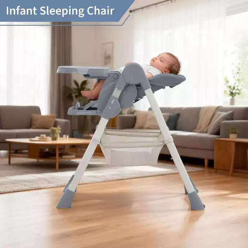 Chaise haute pour enfants, chaise haute pliante pour tout-petits, chaise haute en cuir PU