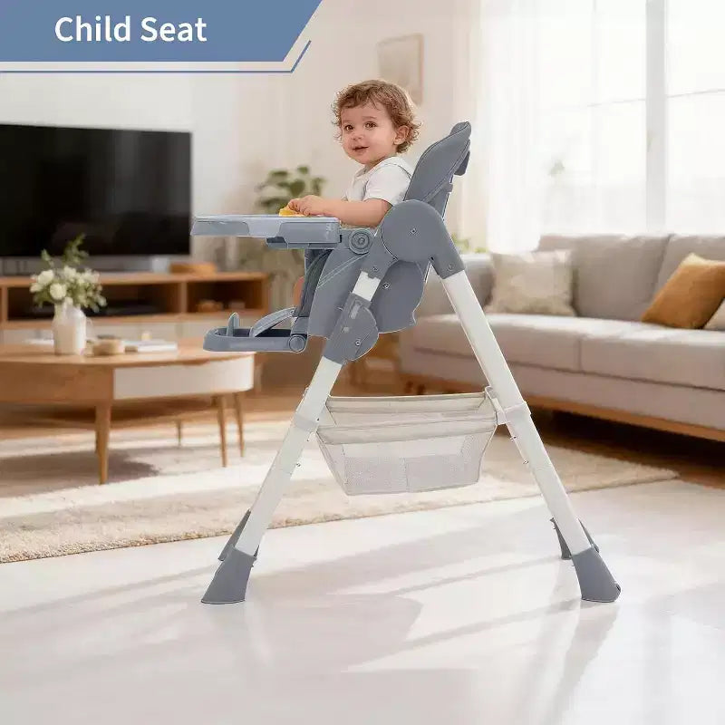 Chaise haute pour enfants, chaise haute pliante pour tout-petits, chaise haute en cuir PU