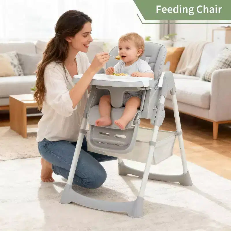 Chaise haute pour enfants, chaise haute pliante pour tout-petits, chaise haute en cuir PU