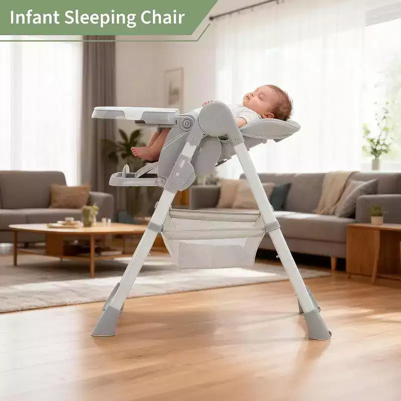 Chaise haute pour enfants, chaise haute pliante pour tout-petits, chaise haute en cuir PU