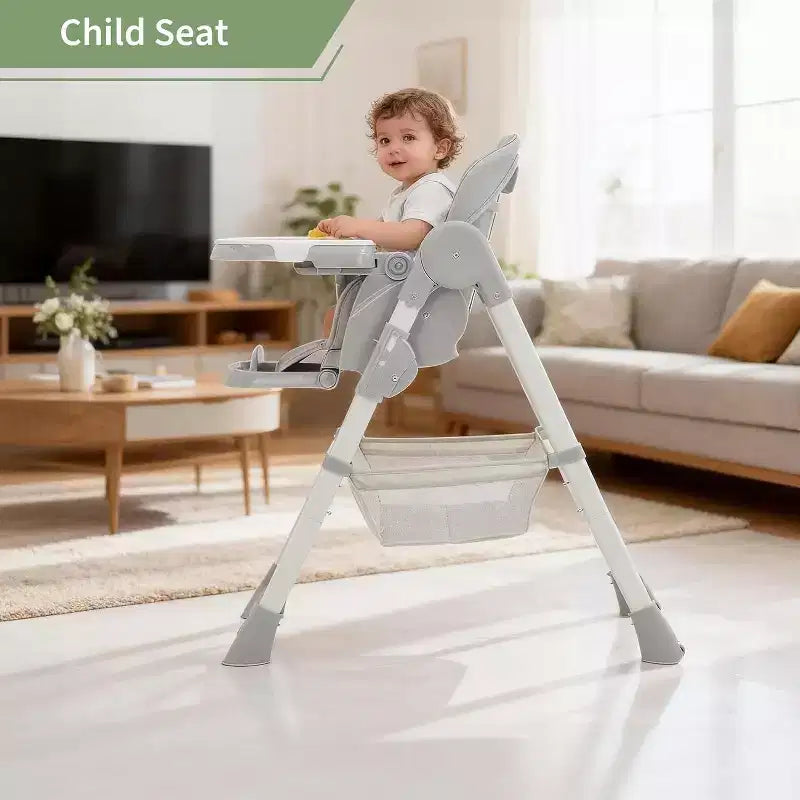 Chaise haute pour enfants, chaise haute pliante pour tout-petits, chaise haute en cuir PU