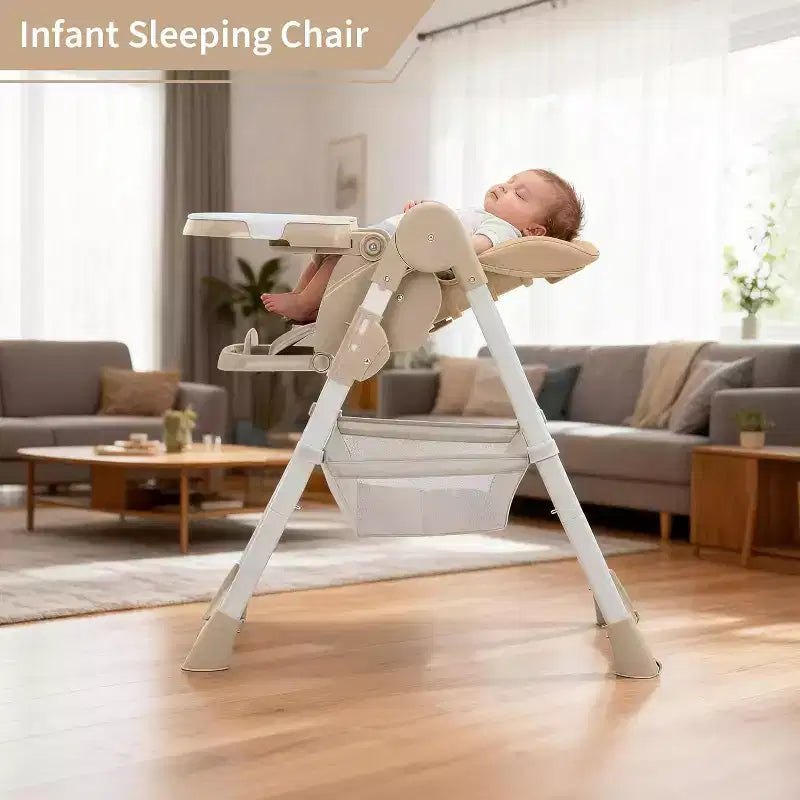 Chaise haute pour enfants, chaise haute pliante pour tout-petits, chaise haute en cuir PU