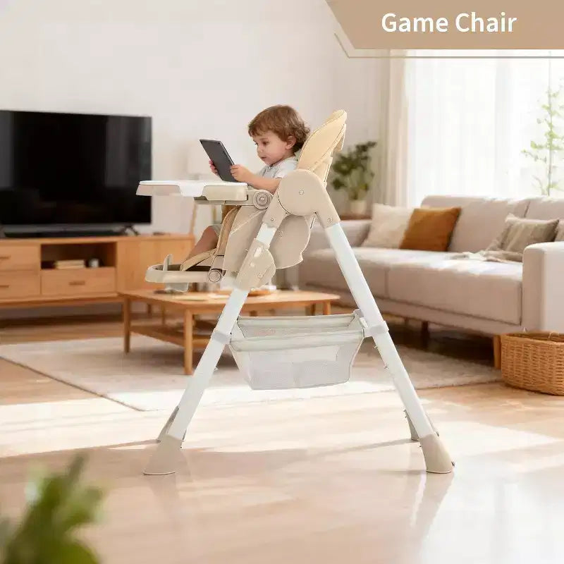 Chaise haute pour enfants, chaise haute pliante pour tout-petits, chaise haute en cuir PU