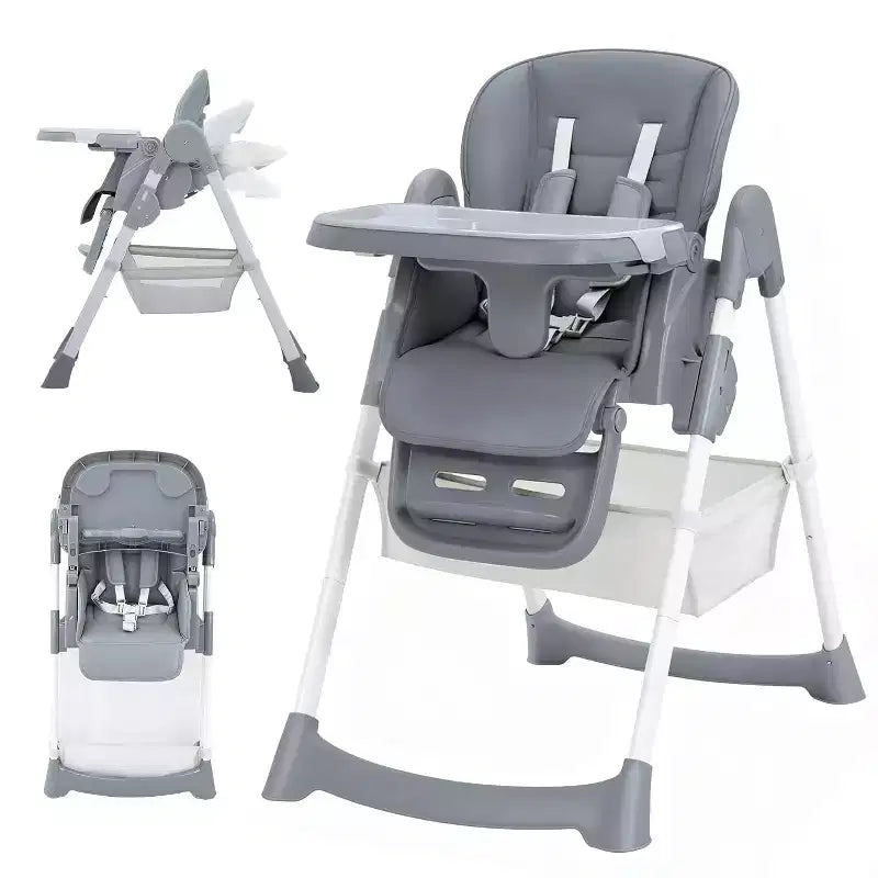 Chaise haute pour enfants, chaise haute pliante pour tout-petits, chaise haute en cuir PU