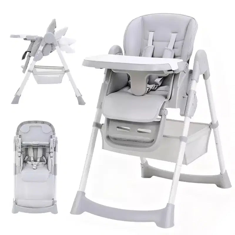 Chaise haute pour enfants, chaise haute pliante pour tout-petits, chaise haute en cuir PU