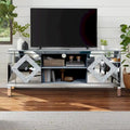 TV-Board (150 cm) mit rautenförmigen Spiegeltüren und Stauraum für Fernseher bis 65 Zoll