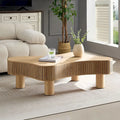42.52-inch Modern Handcrafted Wooden Drum Coffee Table