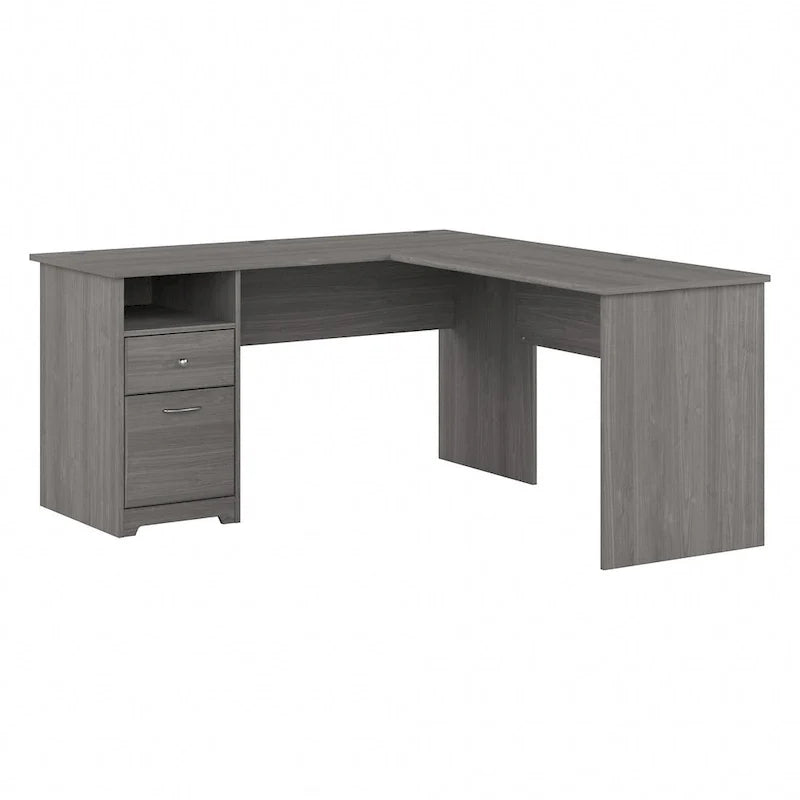 Cabot 60W L-Desk with Hutch and Drawers by Bush Furniture