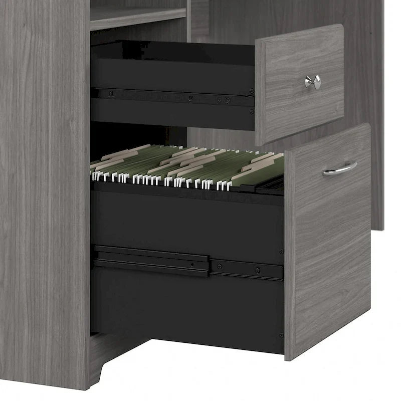 Cabot 60W L-Desk with Hutch and Drawers by Bush Furniture
