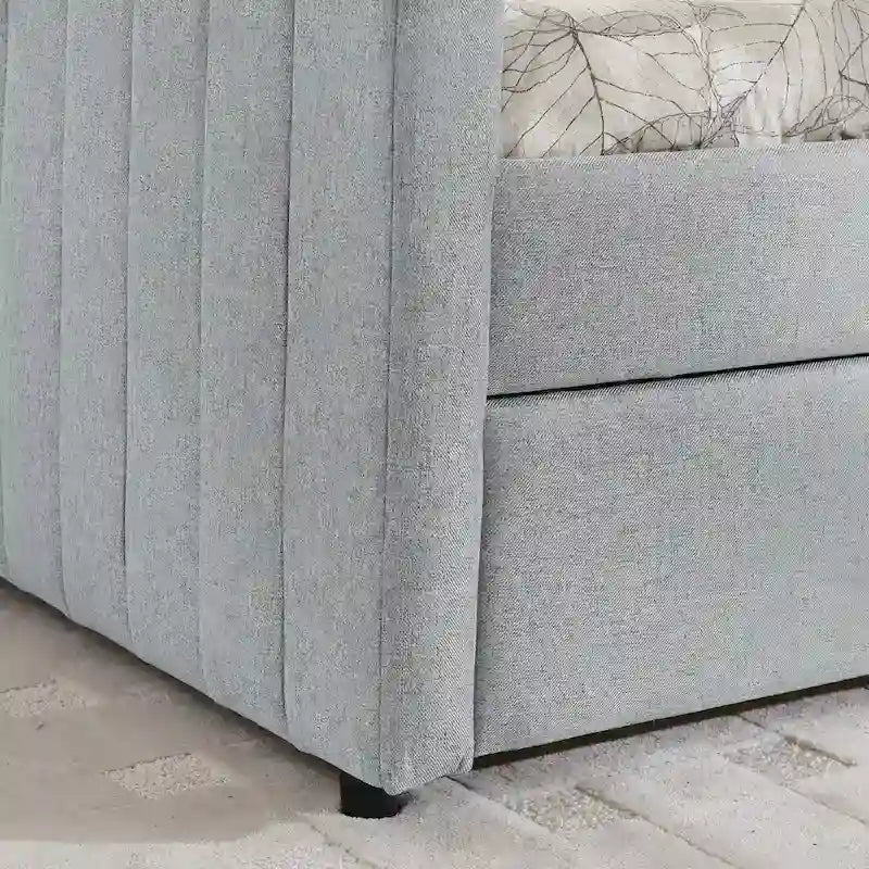 Full Size Daybed with Trundle Upholstered Sofa Bed