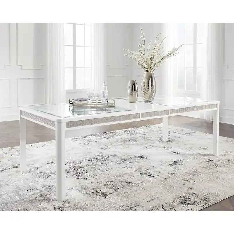 White/Green Rectangular Dining Extension Table - 42W x 96D x 30H