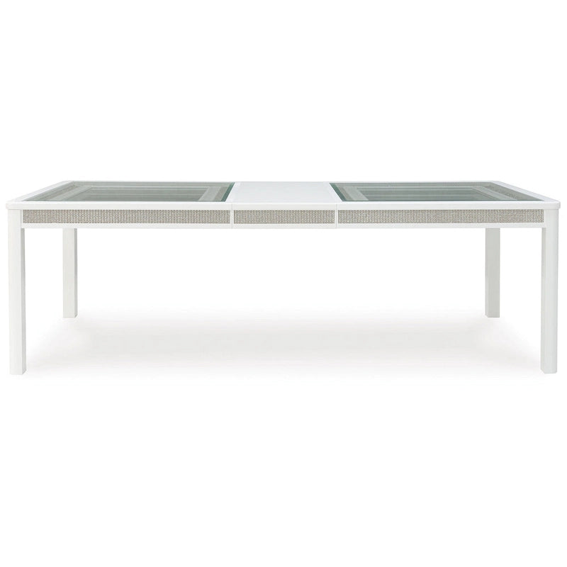 White/Green Rectangular Dining Extension Table - 42W x 96D x 30H