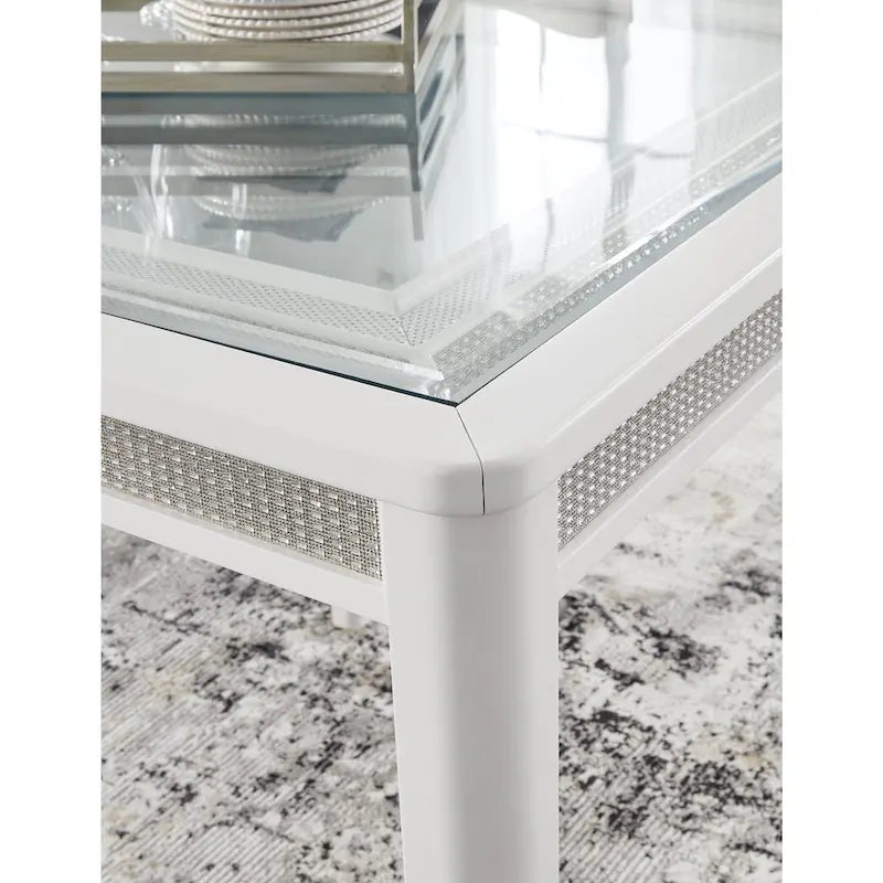 White/Green Rectangular Dining Extension Table - 42W x 96D x 30H
