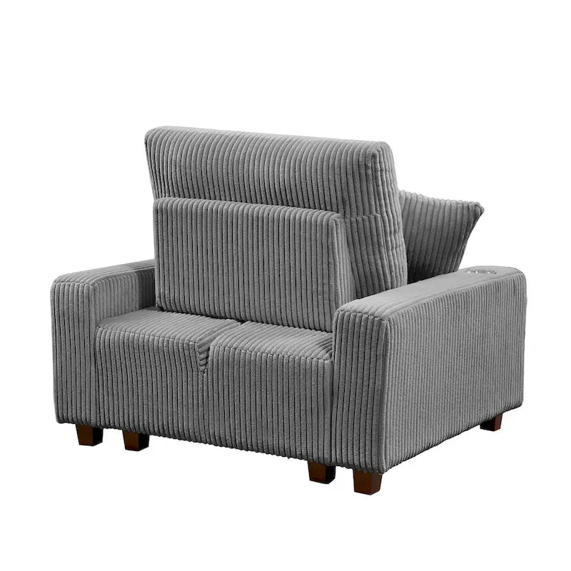 Upholstered Chaise Lounge with Adjustable Backrest Lounge Chair